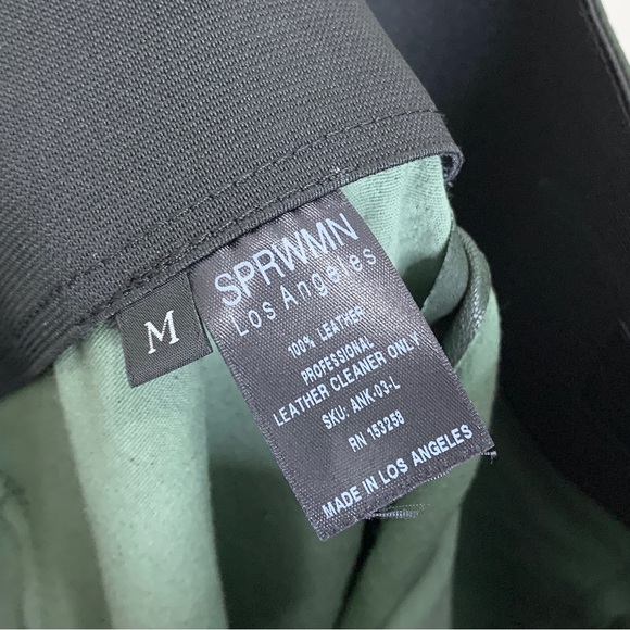 SPRWMN Leather Ankle Leggings (Sz M) 100% Lambskin High Rise Emerald Green - Picture 13 of 16